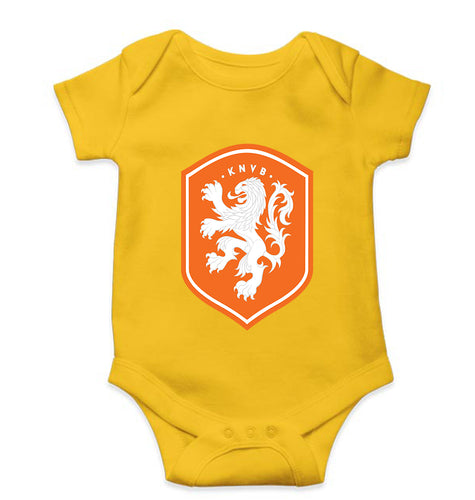 Netherlands Football Kids Romper For Baby Boy/Girl-Yellow-Ektarfa.online