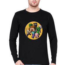 Load image into Gallery viewer, Minecraft Full Sleeves T-Shirt for Men-Black-Ektarfa.online
