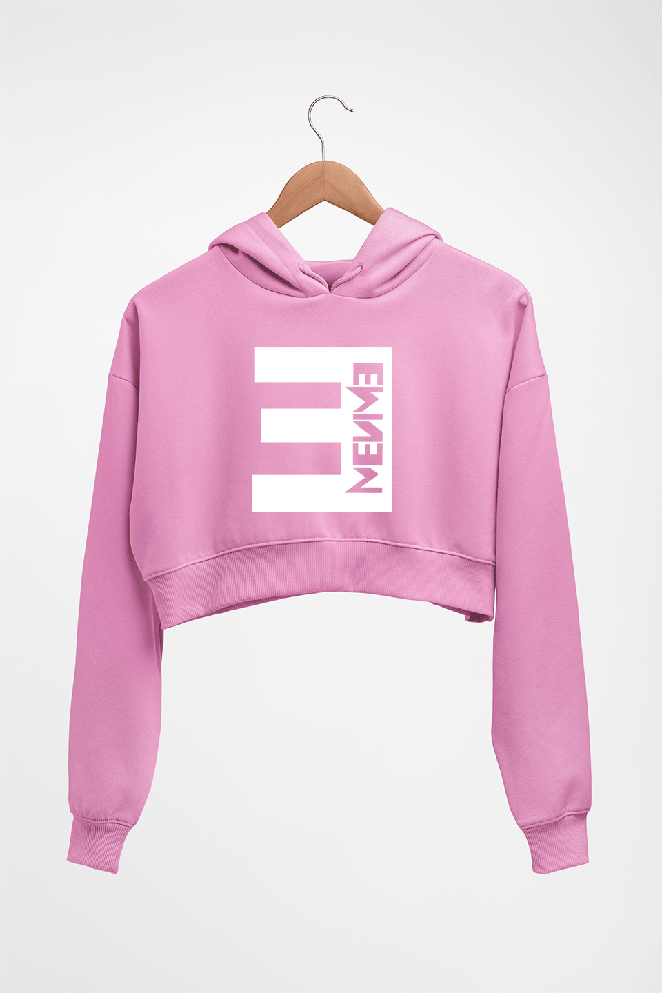 EMINEM Crop HOODIE FOR WOMEN-Light Baby Pink-Ektarfa.online