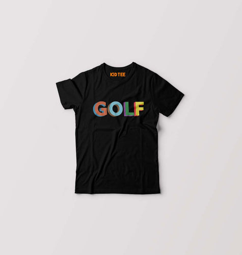 Golf Kids T-Shirt for Boy/Girl-Black-Ektarfa.online