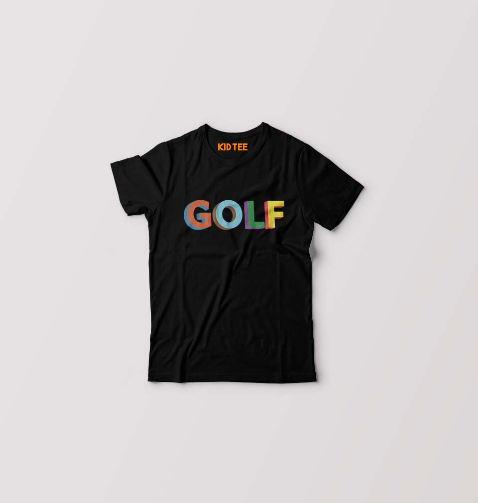 Golf Kids T-Shirt for Boy/Girl-Black-Ektarfa.online