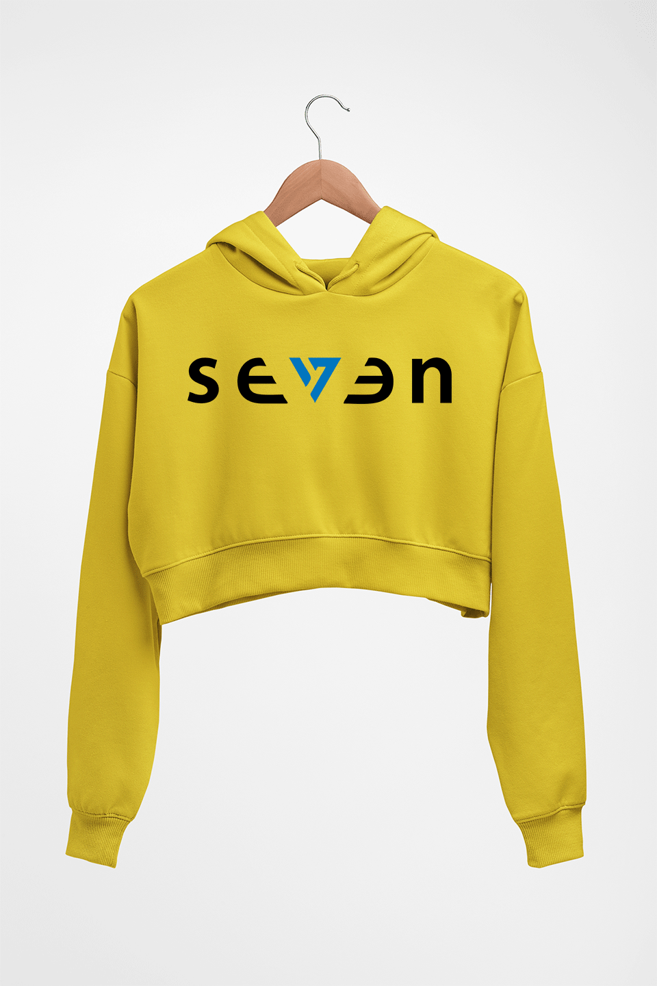 Seven MS Dhoni Crop HOODIE FOR WOMEN-Mustard Yellow-Ektarfa.online