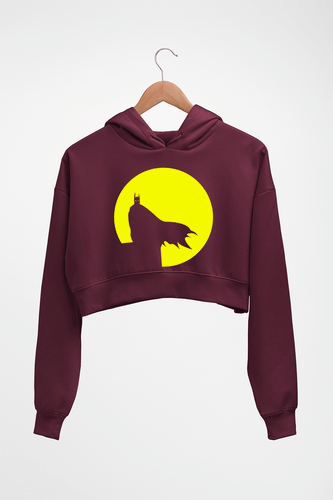 Batman Superhero Crop HOODIE FOR WOMEN-Maroon-Ektarfa.online