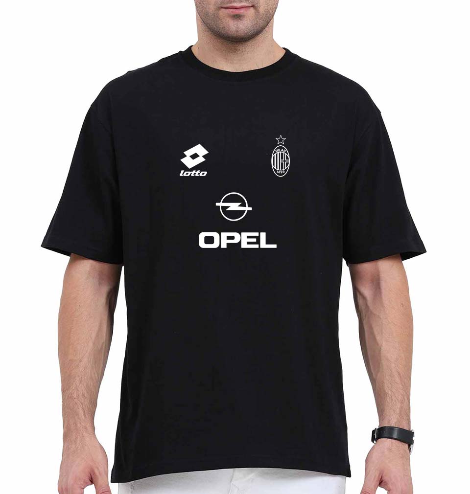 A.C. Milan Football Oversized T-Shirt for Men-Black-Ektarfa.online