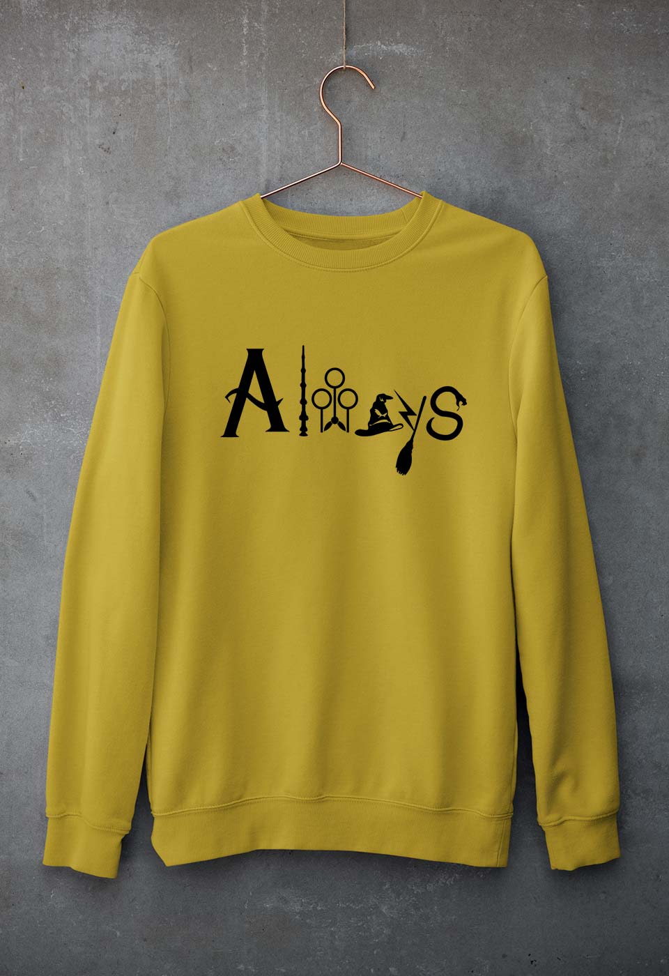 Harry Potter Unisex Sweatshirt for Men/Women-Mustard Yellow-Ektarfa.online
