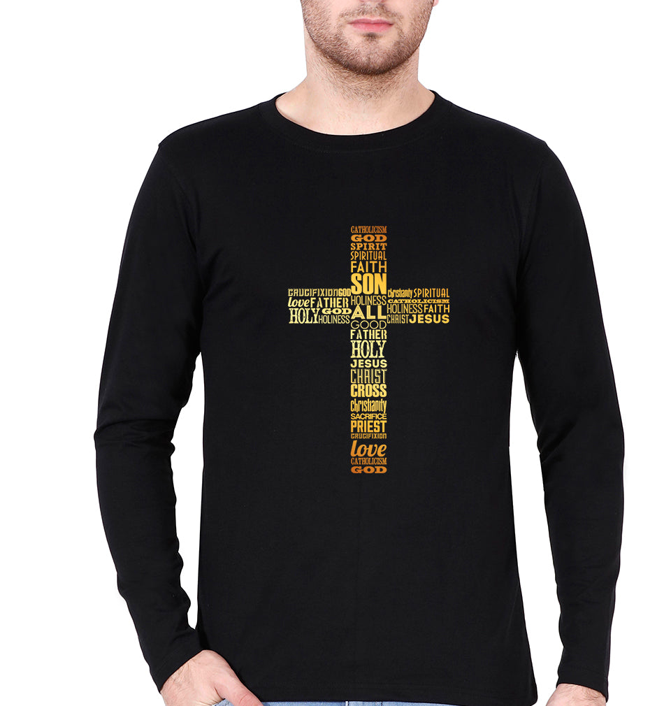Christian Full Sleeves T-Shirt for Men-Black-Ektarfa.online