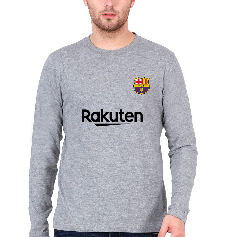 Barcelona Full Sleeves T-Shirt for Men-Grey Melange-Ektarfa.online