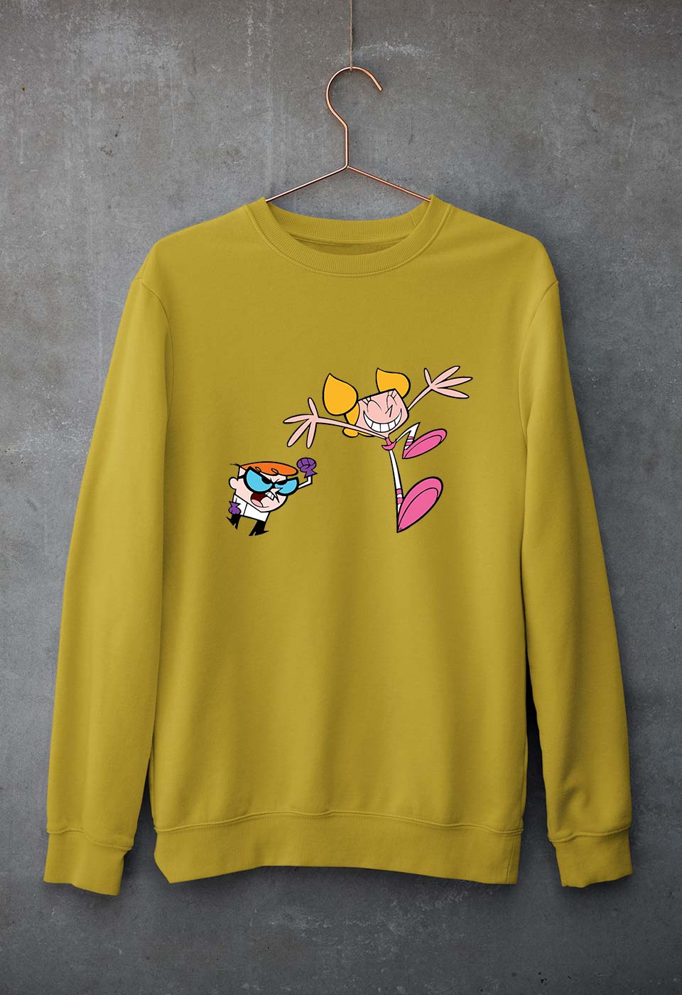 Dexter's Laboratory Unisex Sweatshirt for Men/Women-Mustard Yellow-Ektarfa.online