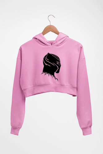 Black Panther Superhero Crop HOODIE FOR WOMEN-Light Baby Pink-Ektarfa.online