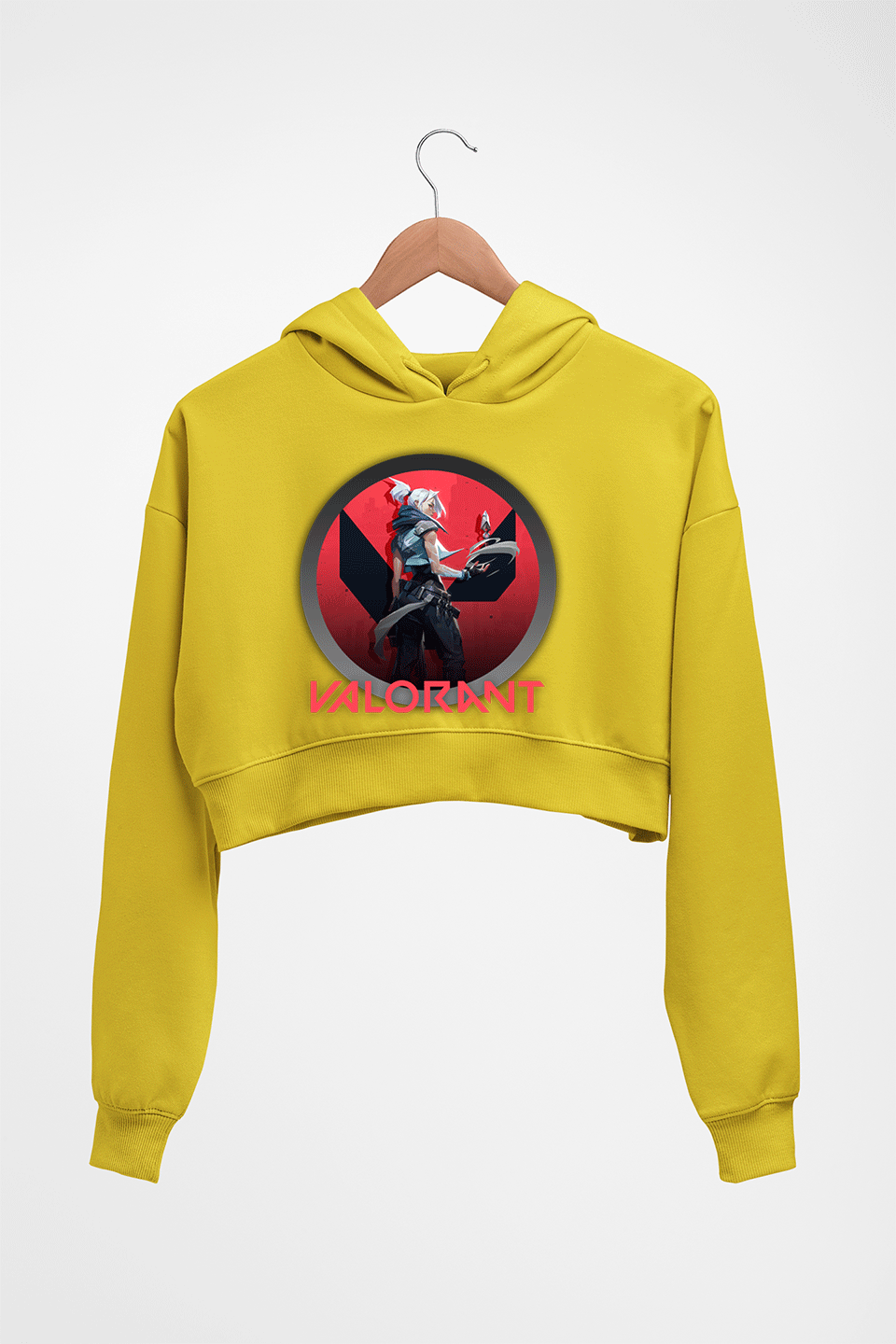 Valorant Crop HOODIE FOR WOMEN-Mustard Yellow-Ektarfa.online