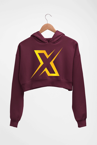 Battlegrounds Mobile India (BGMI) Xspark Esport Crop HOODIE FOR WOMEN-Maroon-Ektarfa.online