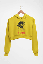 Load image into Gallery viewer, Lion Crop HOODIE FOR WOMEN-Mustard yellow-Ektarfa.online
