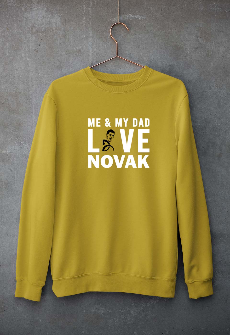 Love Novak Djokovic Tennis Unisex Sweatshirt for Men/Women-Mustard Yellow-Ektarfa.online