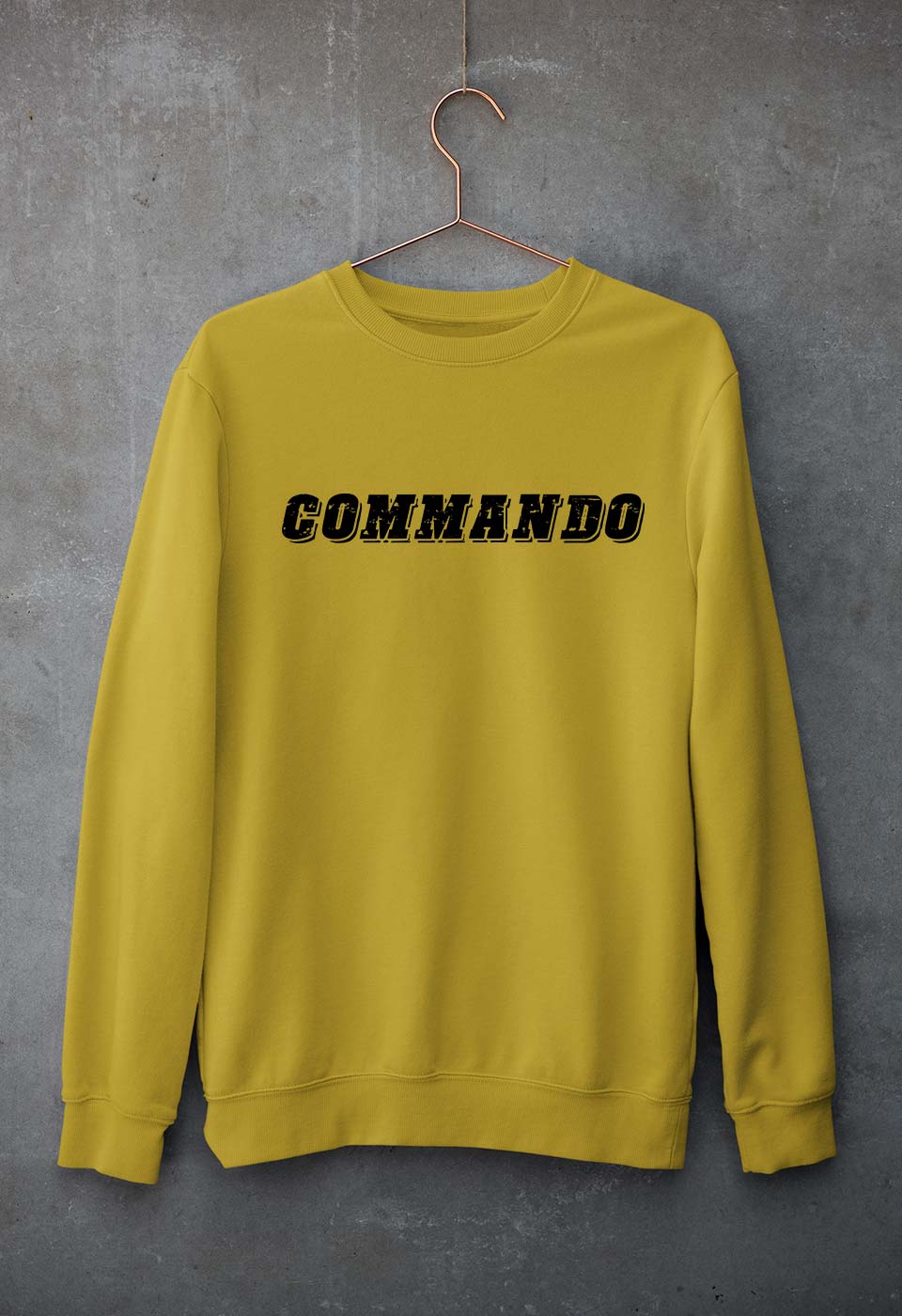 Commando Unisex Sweatshirt for Men/Women-Mustard Yellow-Ektarfa.online