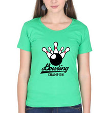 Load image into Gallery viewer, Bowling Champion T-Shirt for Women-Flag Green-Ektarfa.online
