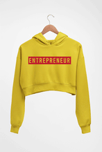 Load image into Gallery viewer, Entrepreneur Crop HOODIE FOR WOMEN-Mustard Yellow-Ektarfa.online

