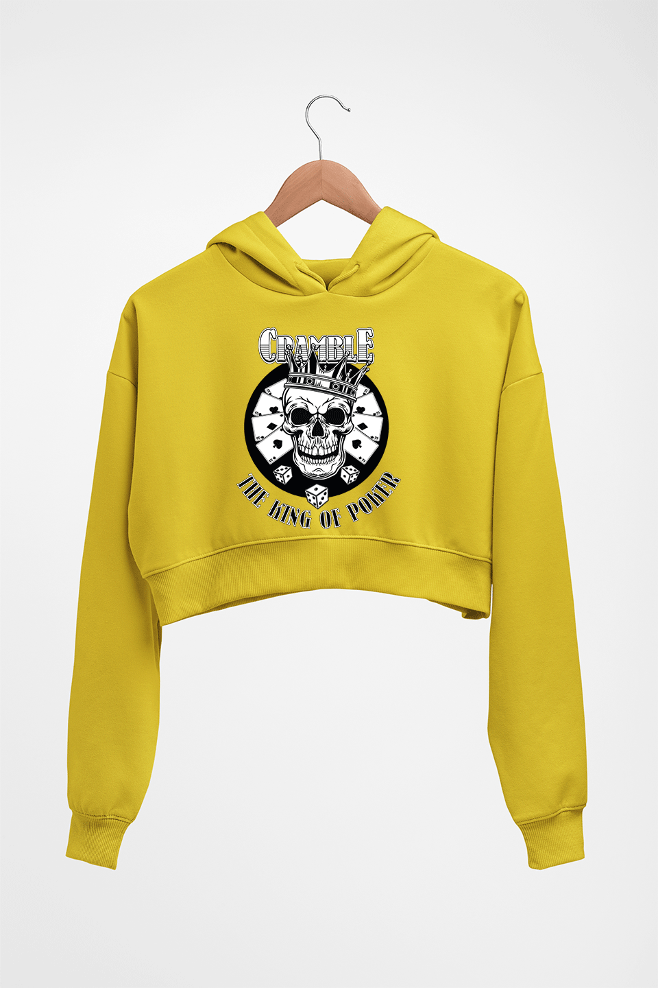 Poker Crop HOODIE FOR WOMEN-Mustard Yellow-Ektarfa.online
