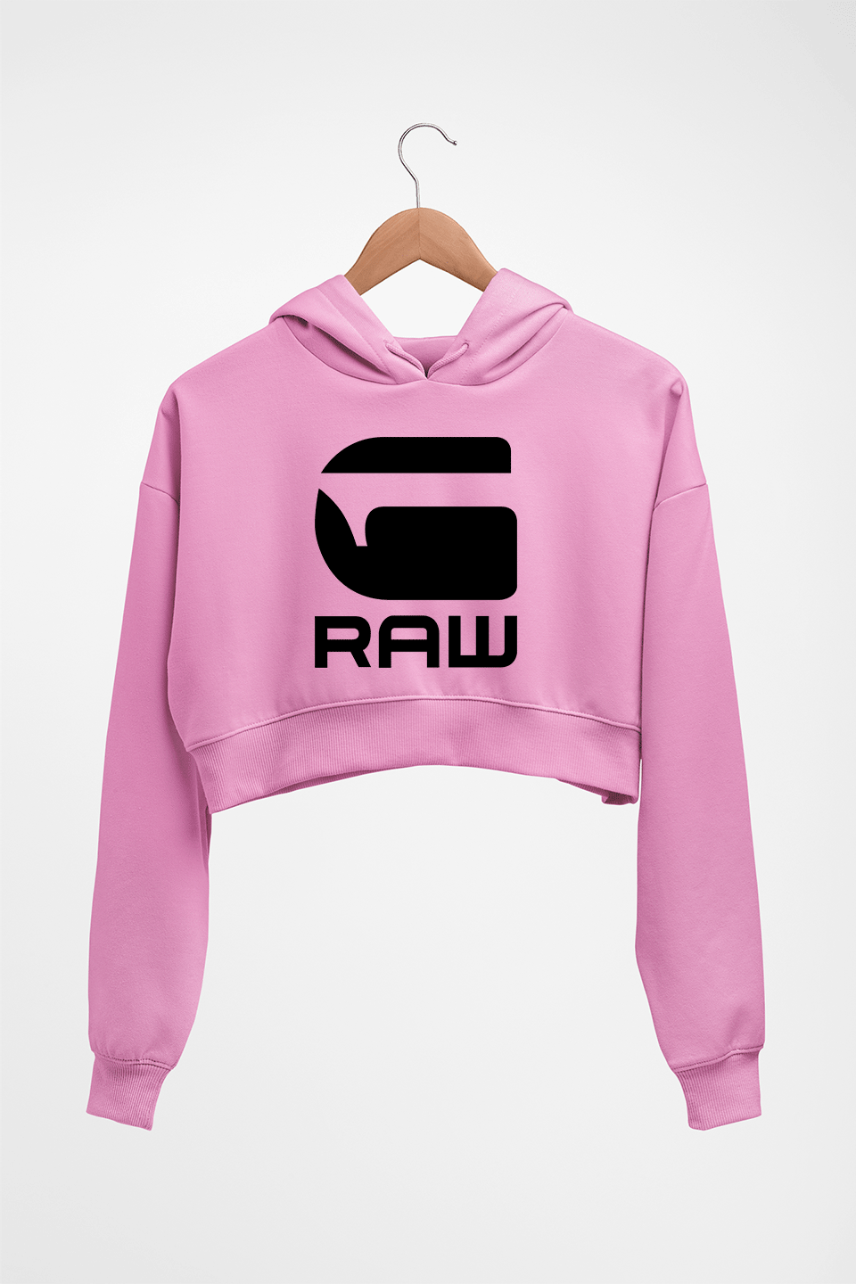 G Raw Crop HOODIE FOR WOMEN-Light Baby Pink-Ektarfa.online