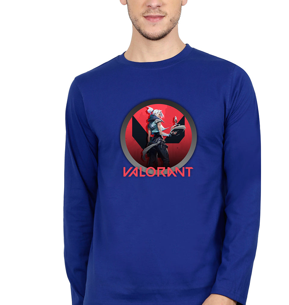 Valorant Full Sleeves T-Shirt for Men-Royal Blue-Ektarfa.online