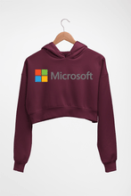 Load image into Gallery viewer, Microsooft Crop HOODIE FOR WOMEN-Maroon-Ektarfa.online
