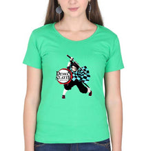 Load image into Gallery viewer, Demon Slayer T-Shirt for Women-Flag Green-Ektarfa.online
