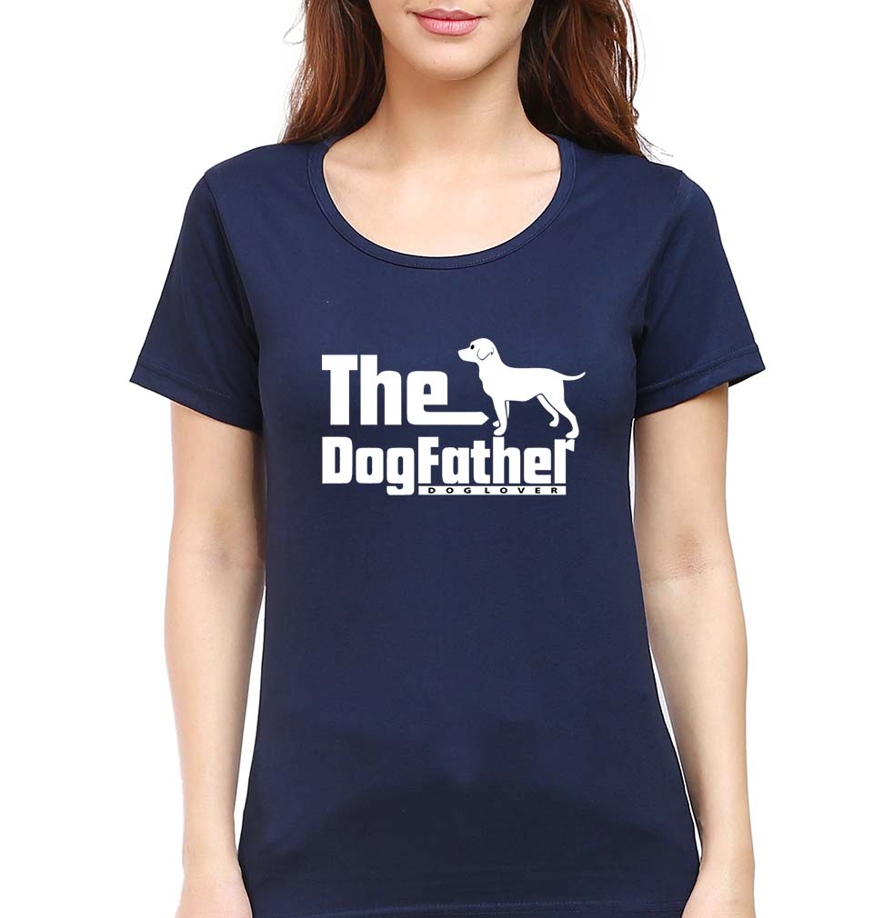 Dog Father T-Shirt for Women-Navy Blue-Ektarfa.online