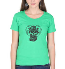 Load image into Gallery viewer, Skull T-Shirt for Women-Flag Green-Ektarfa.online
