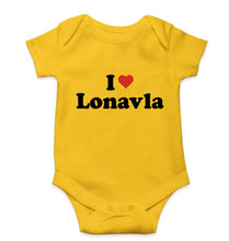 Load image into Gallery viewer, I Love Lonavla Kids Romper For Baby Boy/Girl-0-5 Months(18 Inches)-Yellow-Ektarfa.online
