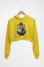 Load image into Gallery viewer, Psychedelic Ganesha Crop HOODIE FOR WOMEN-Mustard Yellow-Ektarfa.online
