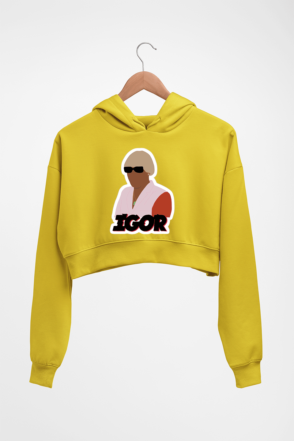 Igor Crop HOODIE FOR WOMEN-Mustard Yellow-Ektarfa.online