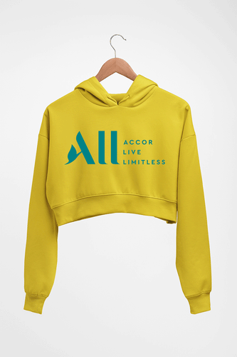 ACCOR LIVE LIMITLESS (ALL) Crop HOODIE FOR WOMEN-Mustard Yellow-Ektarfa.online