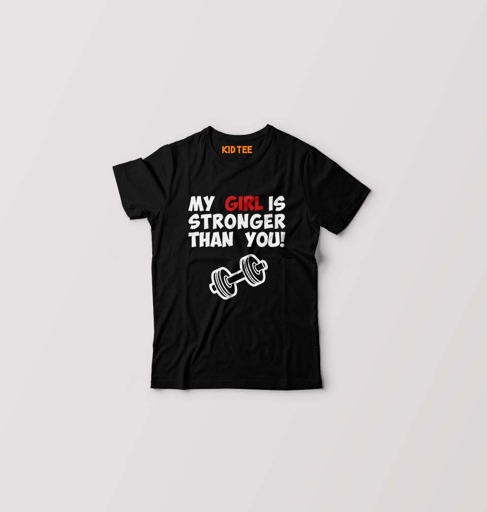 Gym Funny Kids T-Shirt for Boy/Girl-Black-Ektarfa.online