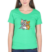 Load image into Gallery viewer, Tom and Jerry T-Shirt for Women-Flag Green-Ektarfa.online

