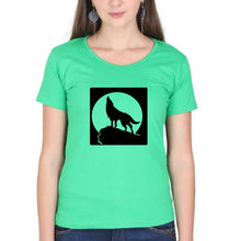 Load image into Gallery viewer, Wolf T-Shirt for Women-Flag Green-Ektarfa.online
