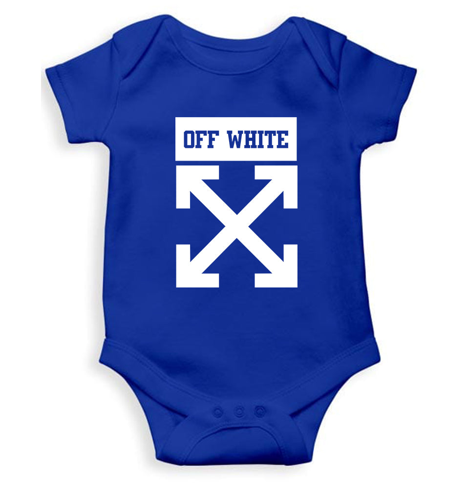 Off White Kids Romper For Baby Boy/Girl-0-5 Months(18 Inches)-Royal Blue-Ektarfa.online