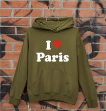 Load image into Gallery viewer, I Love Paris Unisex Hoodie for Men/Women-Olive Green-Ektarfa.online
