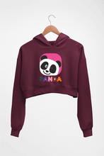 Load image into Gallery viewer, Panda Crop HOODIE FOR WOMEN-Maroon-Ektarfa.online
