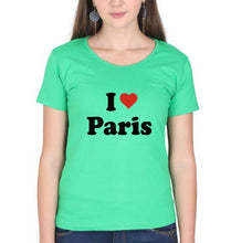Load image into Gallery viewer, I Love Paris T-Shirt for Women-Flag Green-Ektarfa.online

