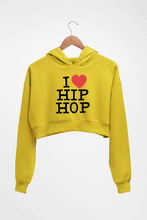 Load image into Gallery viewer, I Love Hip Hop Crop HOODIE FOR WOMEN-Mustard Yellow-Ektarfa.online
