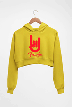 Load image into Gallery viewer, Fender Rock Hand Crop HOODIE FOR WOMEN-Mustard yellow-Ektarfa.online
