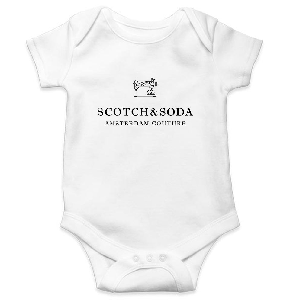 Scotch & Soda Kids Romper For Baby Boy/Girl-0-5 Months(18 Inches)-White-Ektarfa.online