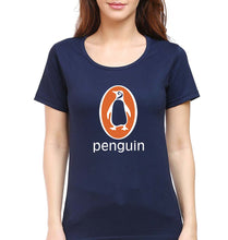 Load image into Gallery viewer, Penguin T-Shirt for Women-Navy Blue-Ektarfa.online

