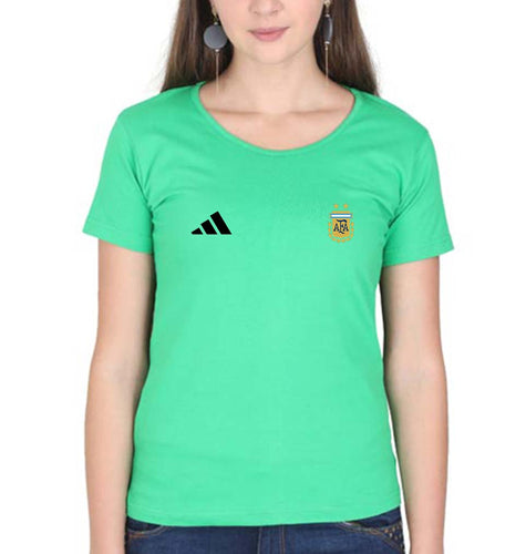 Argentina Football T-Shirt for Women-Flag Green-Ektarfa.online
