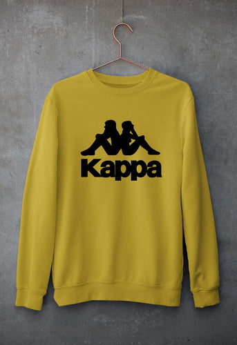 Kappa Unisex Sweatshirt for Men/Women-S(40 Inches)-Mustard Yellow-Ektarfa.online