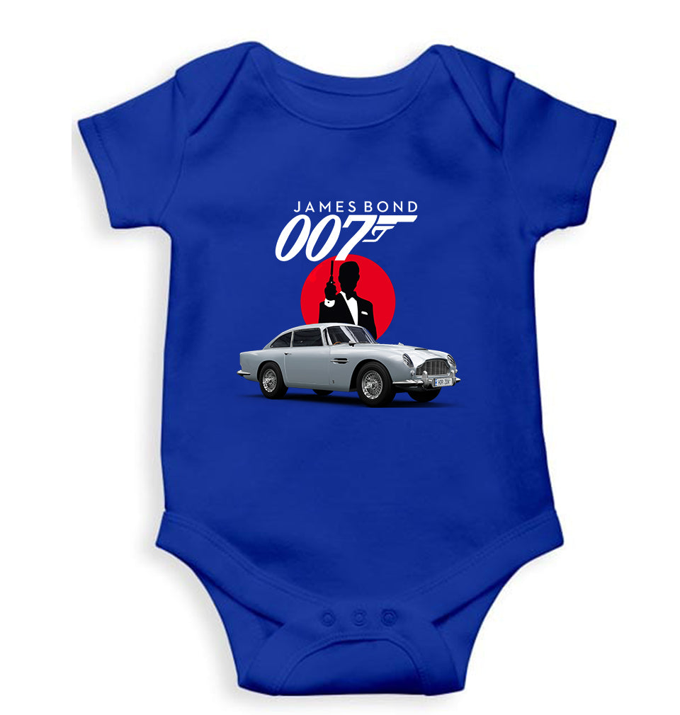 James Bond (007) Kids Romper For Baby Boy/Girl-0-5 Months(18 Inches)-Royal Blue-Ektarfa.online