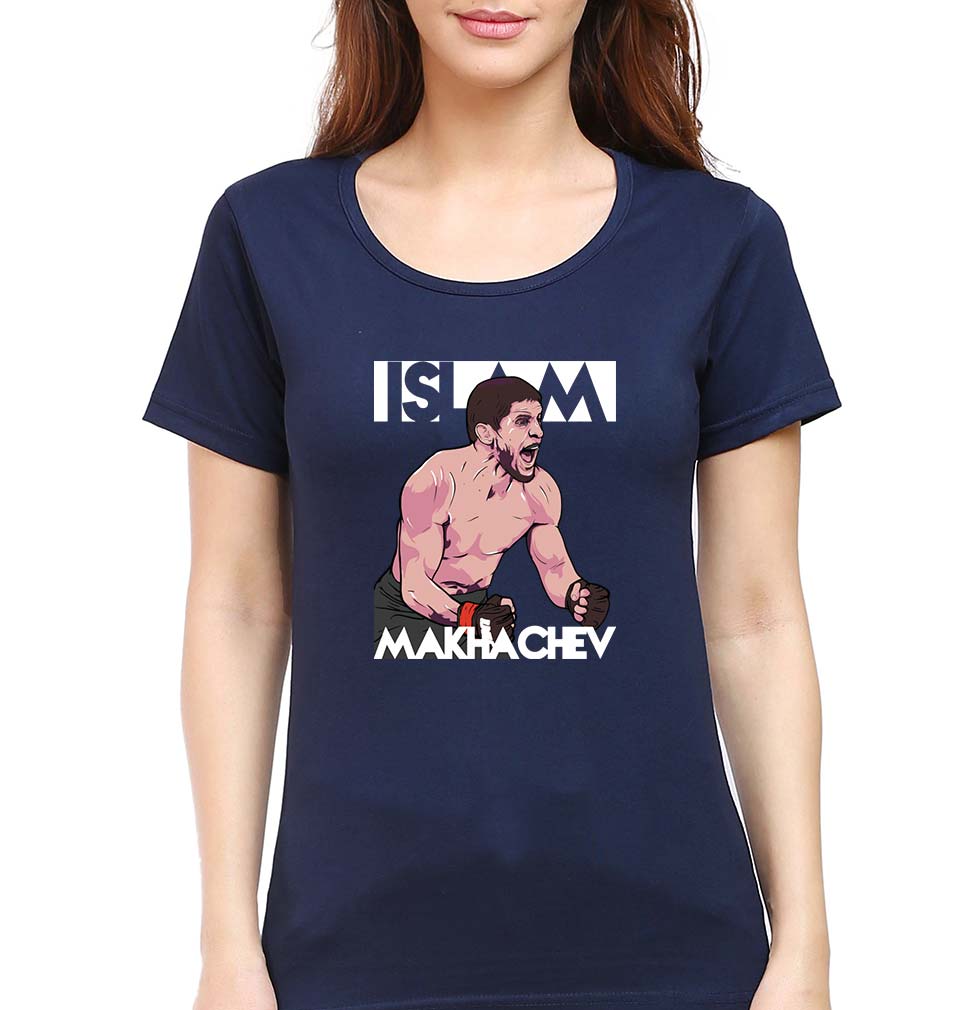 Islam Makhachev T-Shirt for Women-Navy Blue-Ektarfa.online