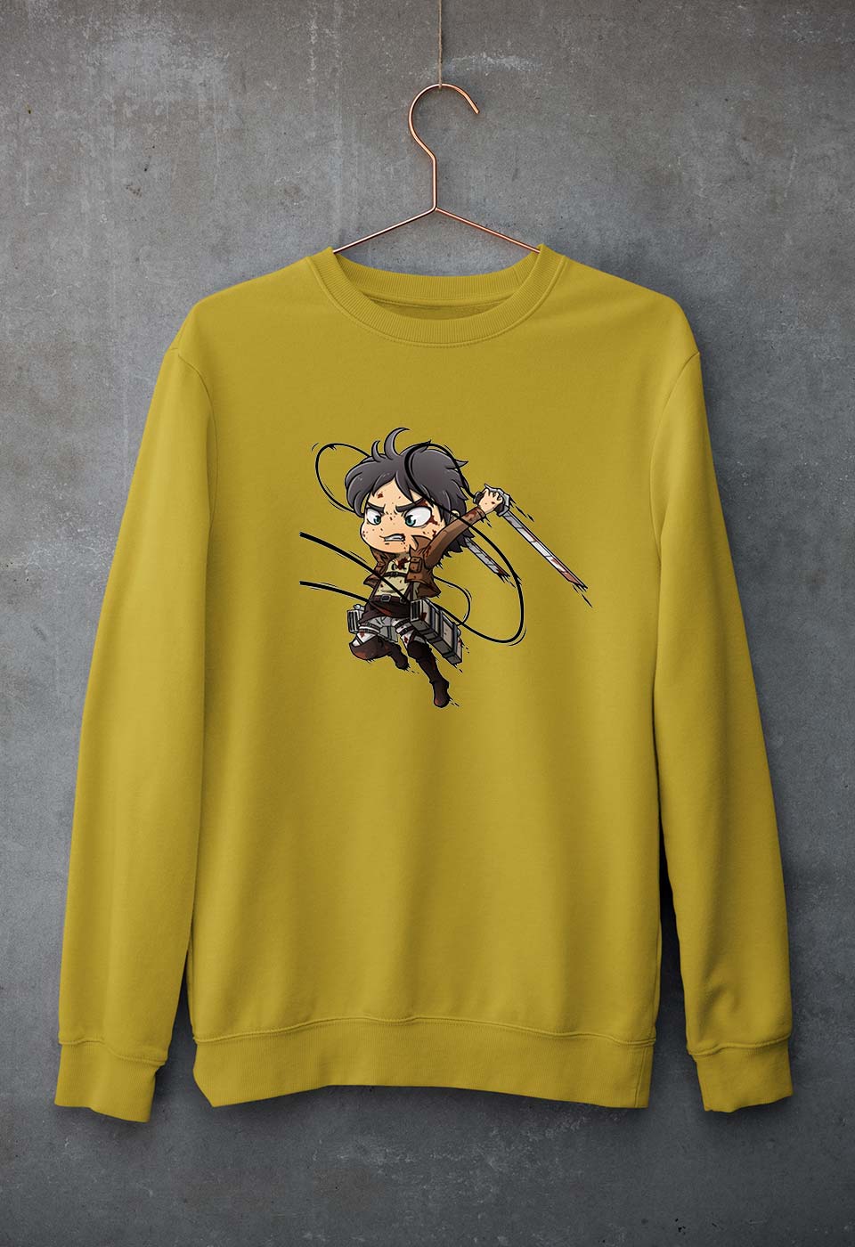 Attack on Titan Unisex Sweatshirt for Men/Women-Mustard Yellow-Ektarfa.online