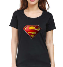 Load image into Gallery viewer, Superman Superhero T-Shirt for Women-Black-Ektarfa.online
