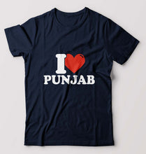 Load image into Gallery viewer, I Love Punjab T-Shirt for Men-Navy Blue-Ektarfa.online
