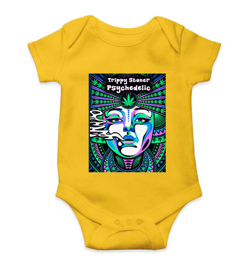 Trippy Stoner Psychedelic Kids Romper For Baby Boy/Girl-Yellow-Ektarfa.online